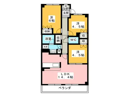 S-FORT横浜青葉台(3LDK/2階)の間取り写真