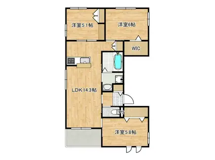 ENCHANTE武蔵中原アンシャンテ蔵中原(3LDK/2階)の間取り写真