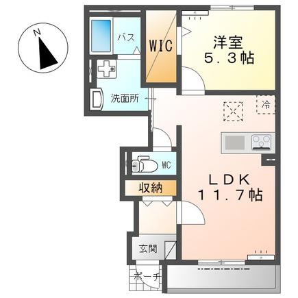 エクセレンス(1LDK/1階)の間取り写真