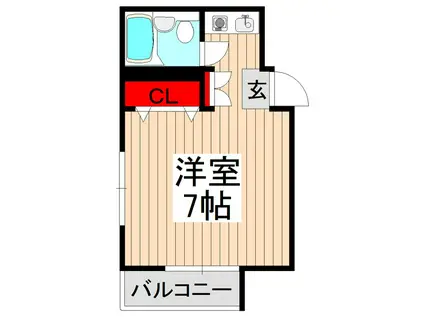 ファイン・ビレッジ(ワンルーム/4階)の間取り写真