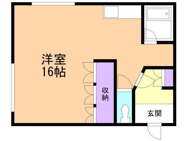 アリエス(ワンルーム/2階)の間取り写真