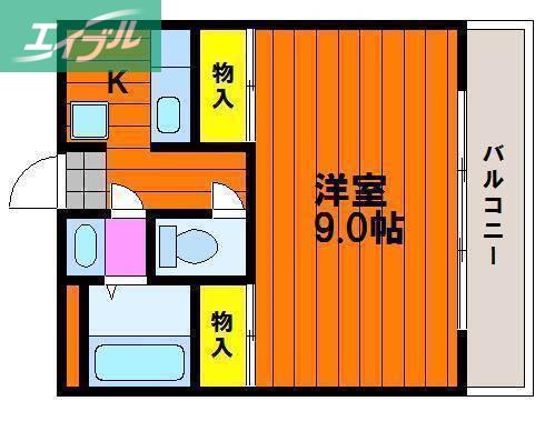 アメニティー伊島(1K/4階)の間取り写真