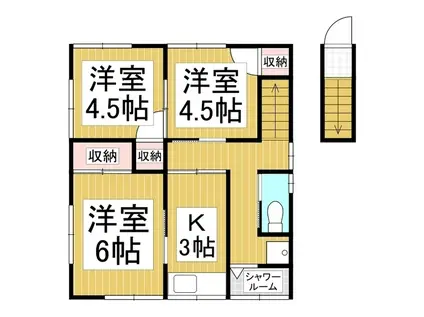 コンフォリア杉菜池(3K/2階)の間取り写真