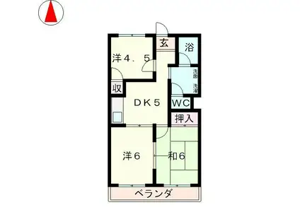 TWINAVENUEA棟(3DK/4階)の間取り写真