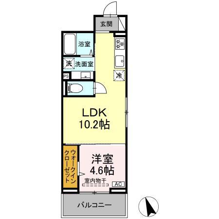 D-ROOM武田(1LDK/3階)の間取り写真