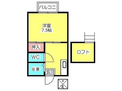 アートインヒロタ(1K/1階)の間取り写真