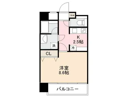 ルシファーII(1K/4階)の間取り写真