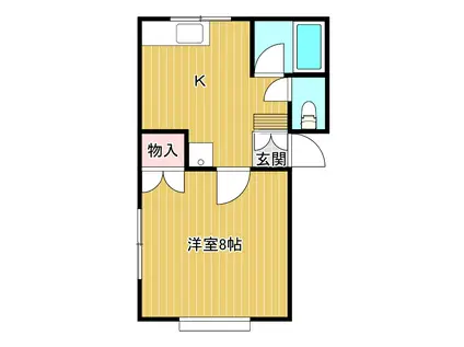 ヴァンテアンA(1K/1階)の間取り写真