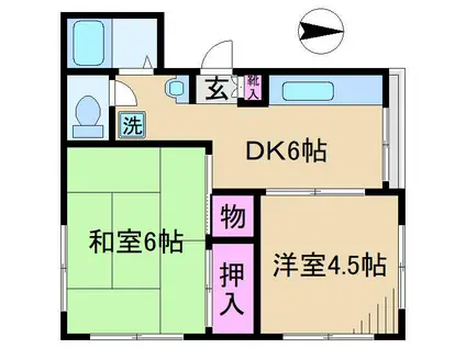 第二昼川ビル(2DK/4階)の間取り写真