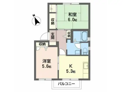 ベルサージュ(2K/2階)の間取り写真