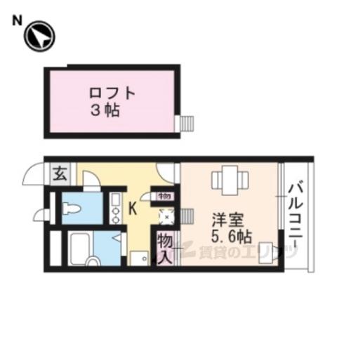 レオパレス琵琶湖(1K/2階)の間取り写真