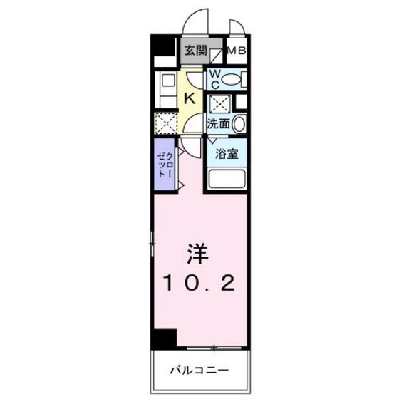 シティー柳町(1K/3階)の間取り写真