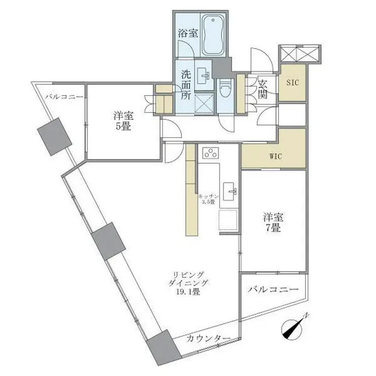 新宿アインスタワー 25階階 間取り