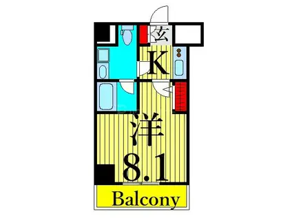 ティモーネ日暮里イースト(1K/4階)の間取り写真
