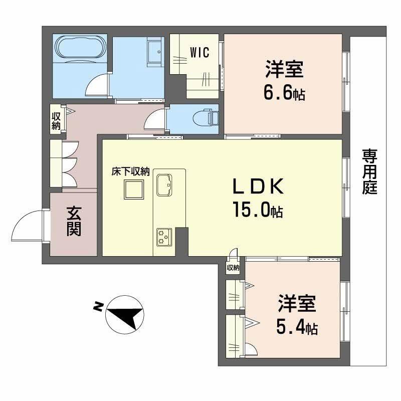 シャーメゾンエスペランサ(2LDK/1階)の間取り写真