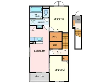 ブローテ(2LDK/2階)の間取り写真