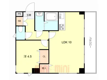 コンフィメゾン中山寺(1LDK/3階)の間取り写真