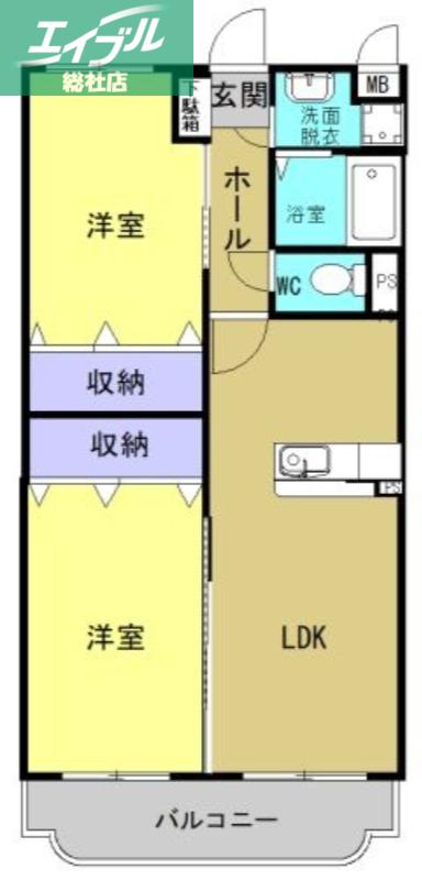 ファミーユSW(2LDK/3階)の間取り写真