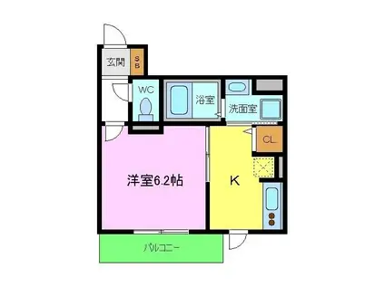 RIHITO堺東(1K/1階)の間取り写真