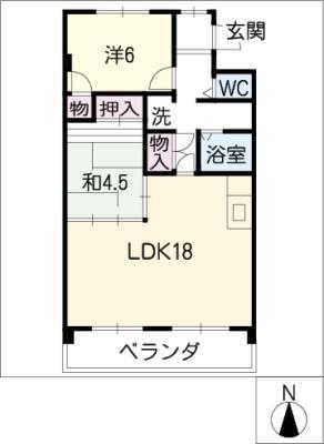 ヒルハイツ桃山(2LDK/3階)の間取り写真