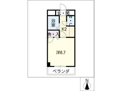 グランメールKAZU(1K/8階)の間取り写真