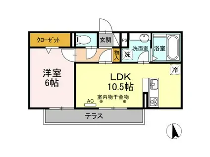OTTS GEJO(1LDK/1階)の間取り写真