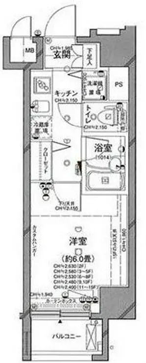 パレステュディオ六本木EASTII 3階階 間取り