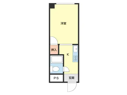 グランセオ黒田II(1K/2階)の間取り写真