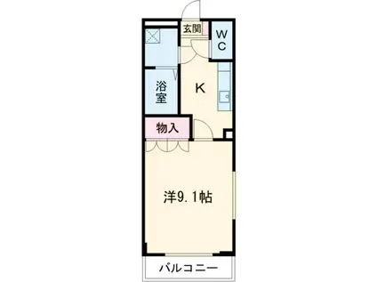 ハバナ ガーデン(1K/1階)の間取り写真