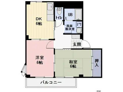 ペーシュメゾン(2DK/1階)の間取り写真