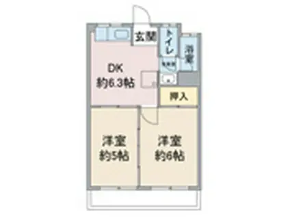 GRAN CREST(2DK/2階)の間取り写真