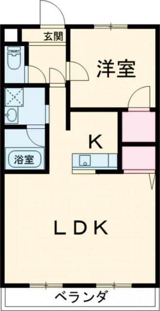 アメニティハウス(1LDK/2階)の間取り写真