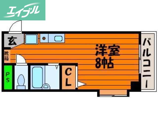 PORTAGRANDE(1K/2階)の間取り写真
