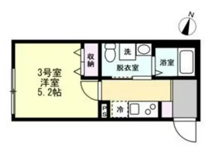 ベイルーム橋本GRANDE(1K/1階)の間取り写真