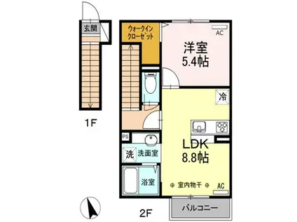 ELVITA(1LDK/2階)の間取り写真