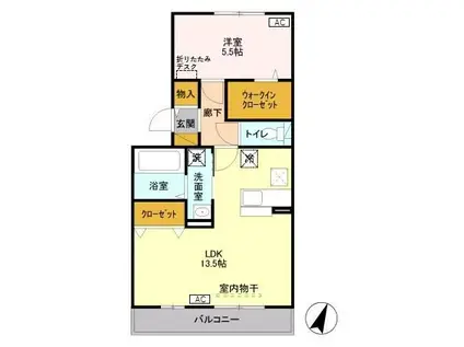 セイチ上近江 B(1LDK/1階)の間取り写真