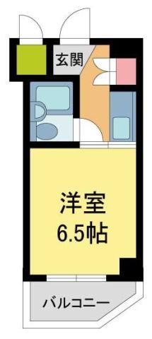 シェルプール弐番館(ワンルーム/1階)の間取り写真