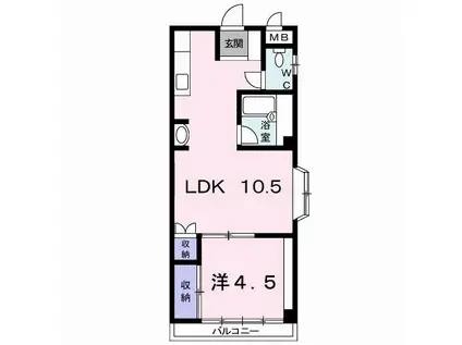 天野ビル(1LDK/3階)の間取り写真