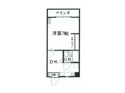 綿蒔ハイツ1号地(1K/1階)の間取り写真