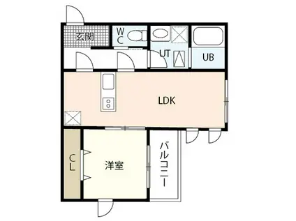 PLUME翠町(1LDK/1階)の間取り写真