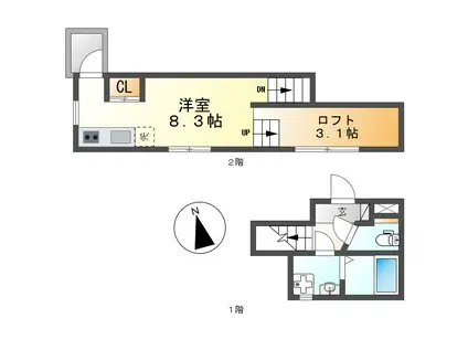 LUCIAHILLS名駅北(ワンルーム/2階)の間取り写真