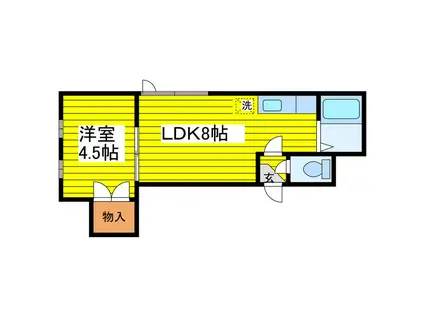 エーアイコーポ北10条(1LDK/3階)の間取り写真