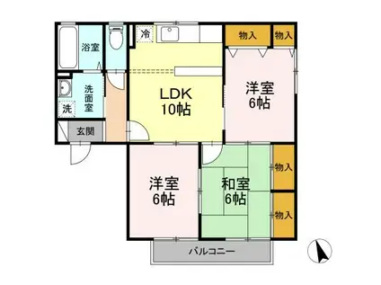 T.VILLAGEA棟(3LDK/2階)の間取り写真
