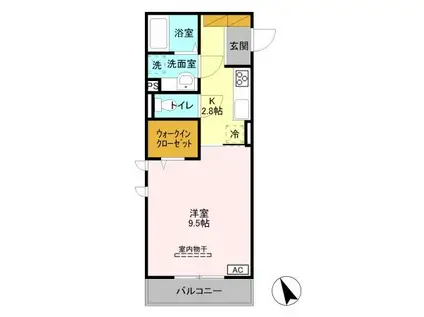 D-ROOM ジュウィール307(1K/3階)の間取り写真