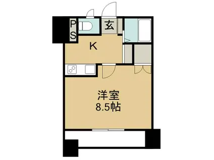 KL荒田(1K/2階)の間取り写真