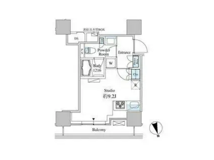 ベルファース芝浦タワー(ワンルーム/4階)の間取り写真