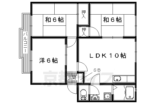 ウィンディア長村 II(3LDK/2階)の間取り写真