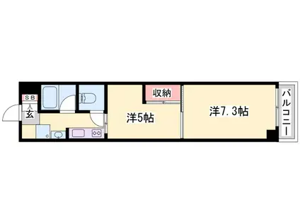 宮西パレス 壱号館(1DK/2階)の間取り写真