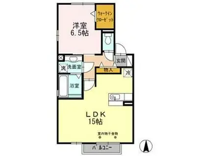 ドマーニ(1LDK/2階)の間取り写真