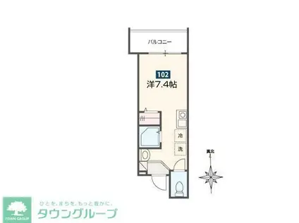 MELLAS京急鶴見(ワンルーム/1階)の間取り写真